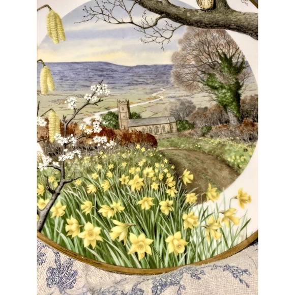 Vintage Ltd Ed Collectors Plate A Country Church in March by Peter Banett - Picture 3 of 6
